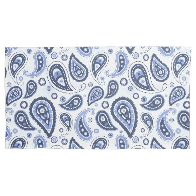 Funda De Cojín Patrón azul paisley (Anverso)
