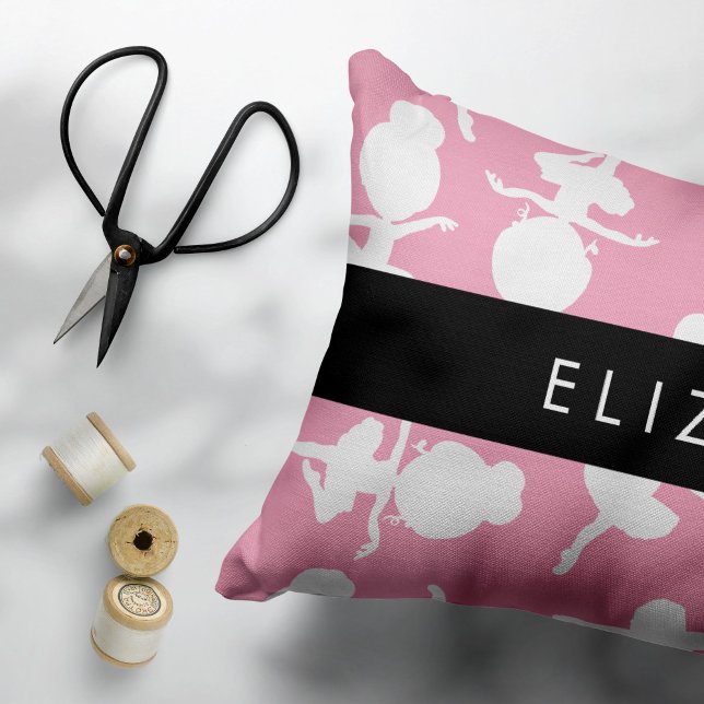 Funda De Cojín Patrón Ballerina, Chicas de ballet, baile, tu nomb (Subido por el creador)