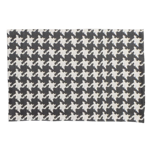 Funda De Cojín Patrón blanco negro de Houndstap (Anverso)