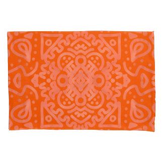 Funda De Cojín Patrón Boho Naranja