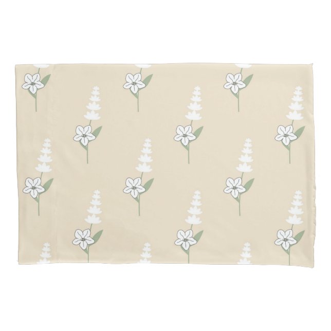 Funda De Cojín Patrón Botánico Bohemio Beige Floral (Anverso)