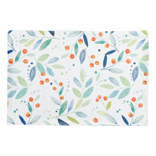 Funda De Cojín Patrón botánico elegante de acuarelas pasteles (Reverso)
