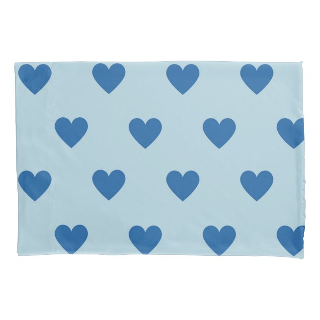 Funda De Cojín Patrón cardíaco simple de corte azul (Anverso)