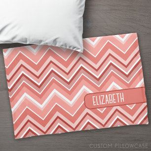 Funda De Cojín Patrón Chevron de moda bloque de nombres grande co