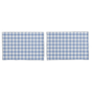 Funda De Cojín Patrón clásico de Gingham azul comprobado