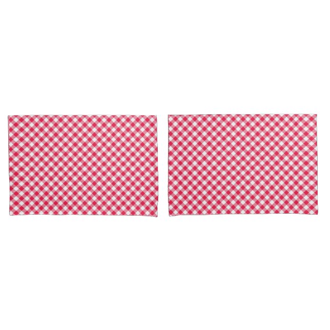 Funda De Cojín Patrón clásico del país rojo de Gingham (Anverso - Set)