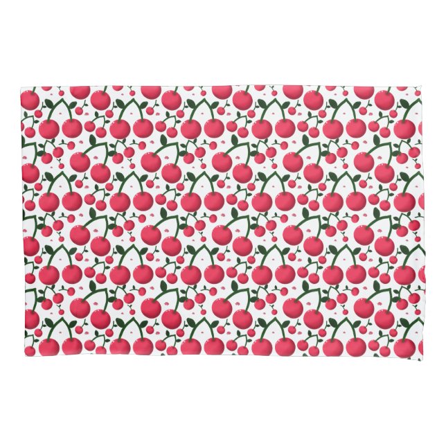 Funda De Cojín Patrón continuo de cerezas, Patrón de frutas rojas (Anverso)