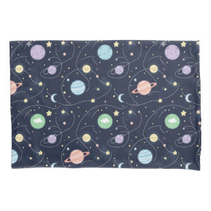 Funda De Cojín Patrón continuo de planetas del sistema solar