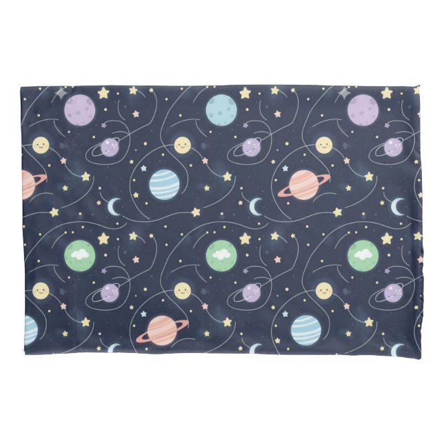 Funda De Cojín Patrón continuo de planetas del sistema solar (Anverso-izquierdo)
