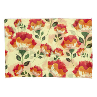 Funda De Cojín Patrón continuo, decoración floral colorida.