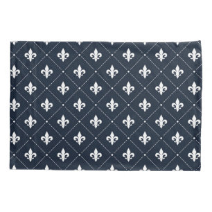 Funda De Cojín Patrón Damasco De Lujo De La Flota Azul De La Mar