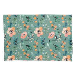 Funda De Cojín Patrón de acuarela Boho Bella azul floral