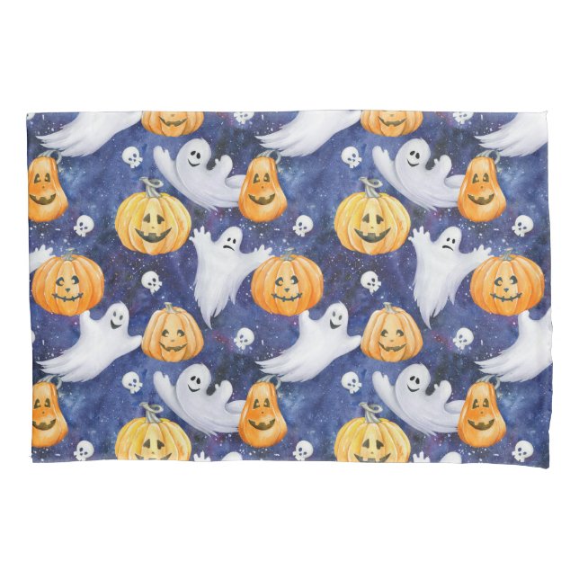 Funda De Cojín Patrón de acuarela de Halloween (Anverso)