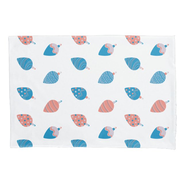 Funda De Cojín Patrón de adornos navideños de vacaciones (Anverso)