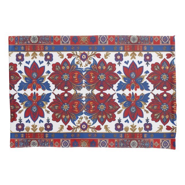 Funda De Cojín patrón de alfombra serbio 8 (Anverso)
