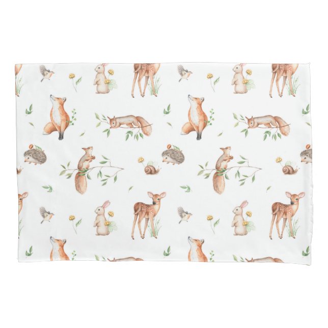 Funda De Cojín Patrón de amigos animales de Woodland (Anverso)