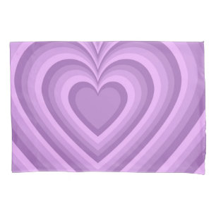 Funda De Cojín Patrón de amor cardíaco hipnótico púrpura