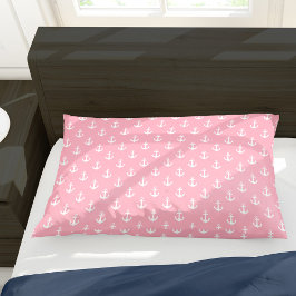Funda De Cojín Patrón de anclas rosadas giratorias