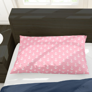 Funda De Cojín Patrón de anclas rosadas giratorias