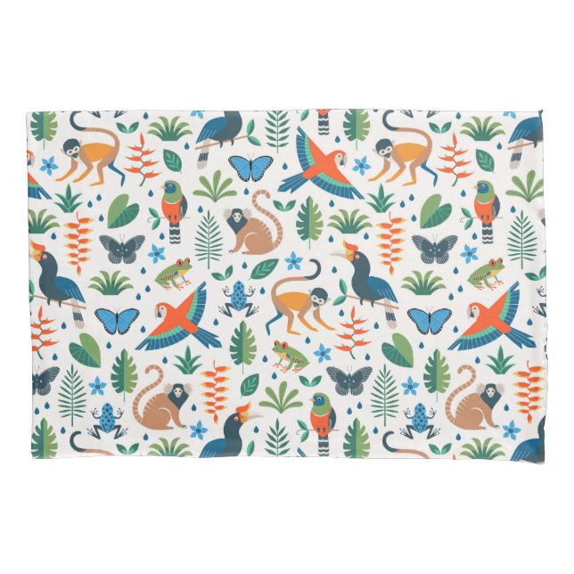 Funda De Cojín Patrón de animales de selva tropical (Anverso-izquierdo)