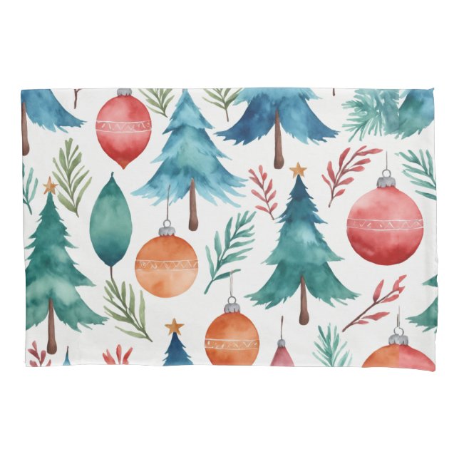 Funda De Cojín Patrón de árbol de Navidad (Anverso)