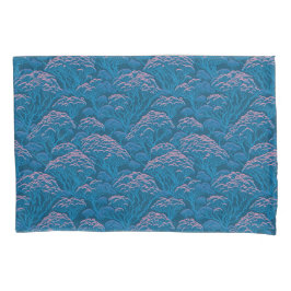 Funda De Cojín Patrón de Arrecife de Coral Azul y Rosa