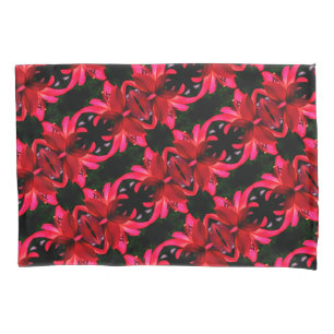 Funda De Cojín Patrón de arte abstracto de Red Lily Floral