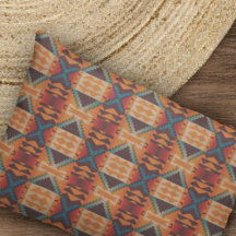 Patrón de arte tribal azul Verde azulado marrón