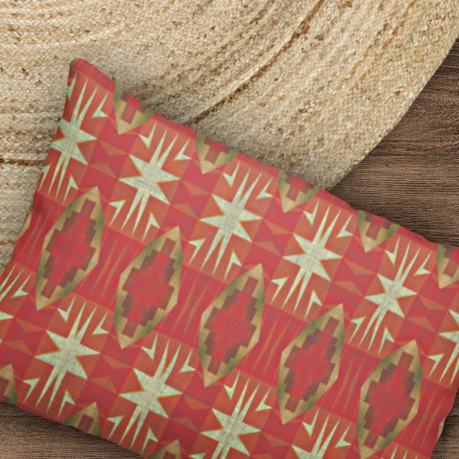 Funda De Cojín Patrón de arte tribal del Naranja rojo beige ocre  (Subido por el creador)