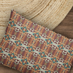 Funda De Cojín Patrón de arte tribal verde azul marrón Verde azul