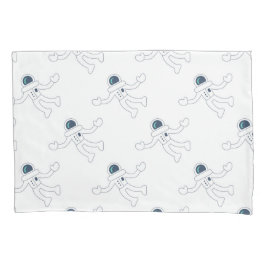 Funda De Cojín Patrón de Astronauta Infantil Espacios Negros y Bl