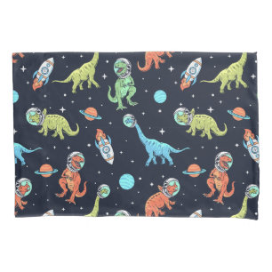 Funda De Cojín Patrón de Astronautas de Dinosaurios Infantiles