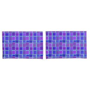 Funda De Cojín Patrón de baldosas de mosaico púrpura cuadrados