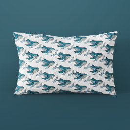 Funda De Cojín Patrón de ballena de océano azul