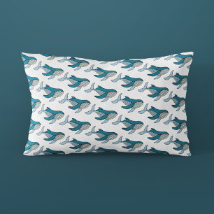 Funda De Cojín Patrón de ballena de océano azul