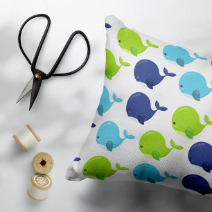 Funda De Cojín Patrón De Ballenas, Ballenas Cuestas, Animales Mar