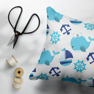 Funda De Cojín Patrón de ballenas, ballenas ricas, ballenas azule