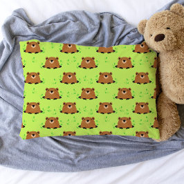 Funda De Cojín Patrón de bosque adorable Groundhog
