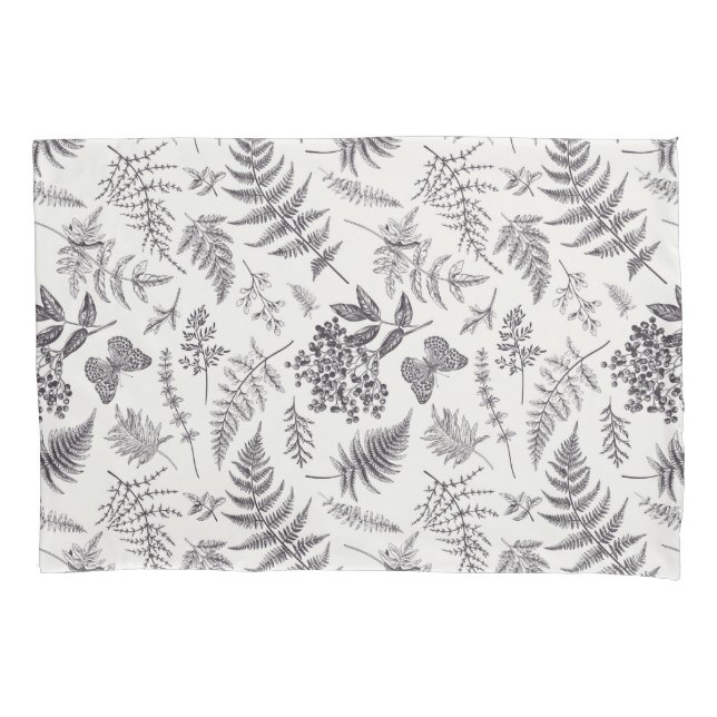 Funda De Cojín Patrón de botánica y mariposa de época (Anverso-izquierdo)