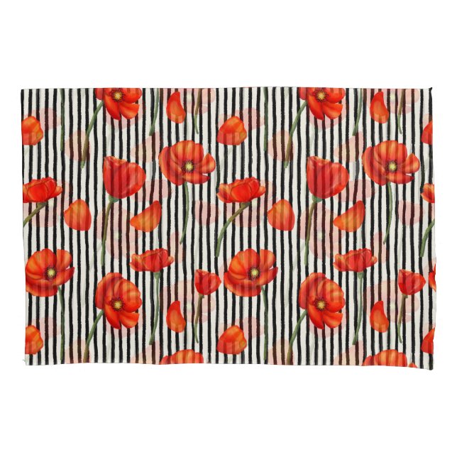 Funda De Cojín Patrón de cachorros y rayas (Anverso)