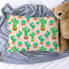 Funda De Cojín Patrón de cactus pulido de mano