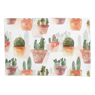 Funda De Cojín Patrón de cactus pulido verde marrón