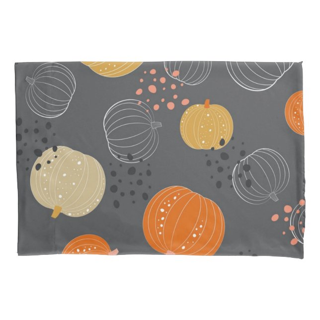 Funda De Cojín Patrón de calabaza (Anverso)