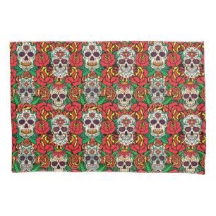Funda De Cojín Patrón de calaveras florales