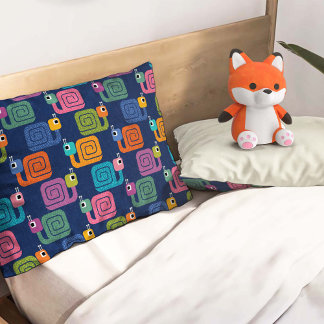 Funda De Cojín Patrón de caracol lindo en azul