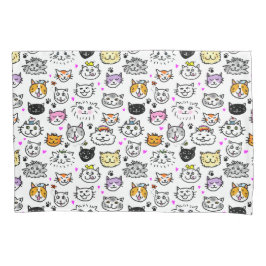 Funda De Cojín Patrón de caras de gato caprichoso