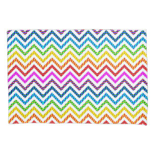 Funda De Cojín Patrón de Chevron arcoiris salvaje