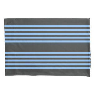 Funda De Cojín Patrón de cinco bandas de azul y carbón vegetal