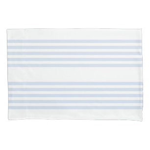 Funda De Cojín Patrón de cinco rayas azul pálido y blanco