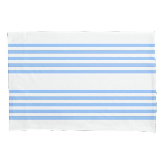 Funda De Cojín Patrón de cinco rayas azul y blanco (Anverso)